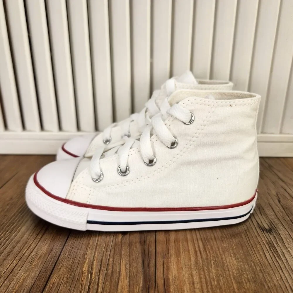 Converse Chuck Taylor All Star Hi Infant Size 9 Optical White Canvas Shoes 7J25